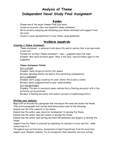 Analysis of Theme Independent Novel Study Final Assignment