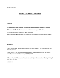 Module # 4 – Upper GI Bleeding