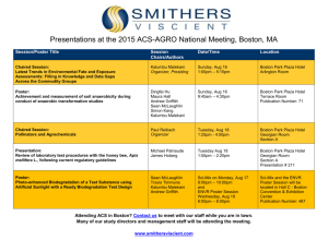 Presentations at the 2015 ACS-AGRO National Meeting, Boston, MA