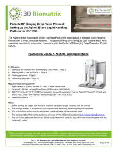 Perfecta3D ® Hanging Drop Plates Protocol: Setting