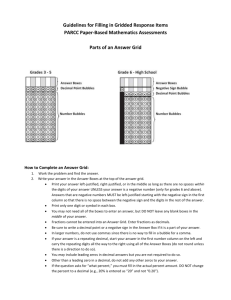 Guidelines for Filling in Gridded Response Items PARCC Paper