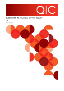QIC Limited - Submission to the Financial System Inquiry. Issues set