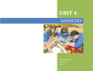 Geometry Unit 4 Overview - Sisseton School District 54-2