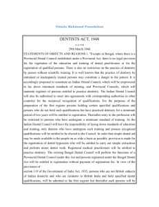 Dentists Act, 1948 - Vimala Mahmood Research & service
