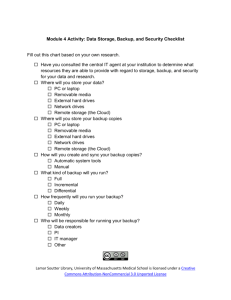 Data Storage, Backup, and Security Checklist