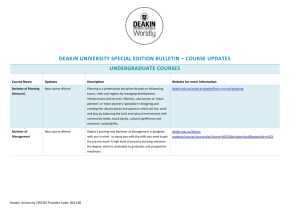 Deakin University Special Edition Bulletin – Course Updates