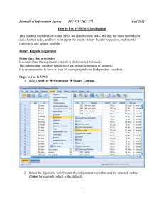 classification in SPSS