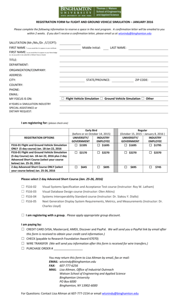 registration form