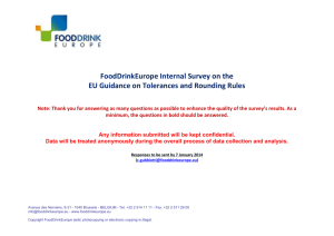 FoodDrinkEurope Internal Survey on the EU Guidance on