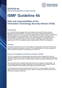 ISMF Guideline 4b - Role and responsibilities of the ITSA