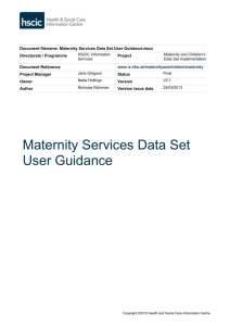 User Guidance v2.1 - Health & Social Care Information Centre