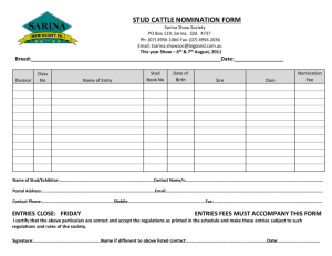 stud cattle nomination form
