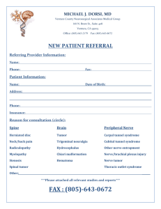 new patient referral - Ventura County Neurosurgical Associates