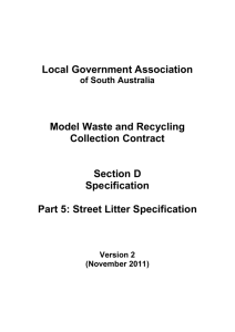 ANNEXURE to the street litter Specification