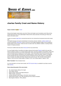 charles Family Crest and Name History