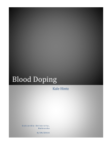 BLood doping paper - Concordia University, Nebraska