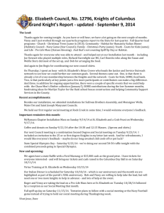 Grand Knights Report – Sept 9, 2014