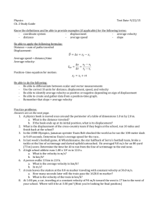Physics- Unit 2 Study Guide