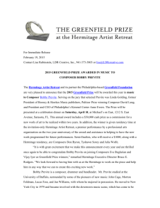 2015 Greenfield Prize Awarded in Music to Composer Bobby Previte