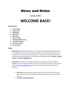 News and Notes January 5, 2015 WELCOME BACK!