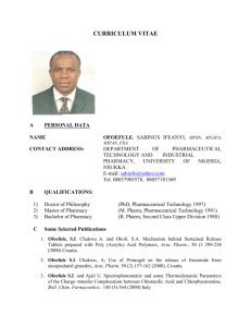 Prof S.I. Ofoefule, Ph.D, MPSN, MIPAN, FIA