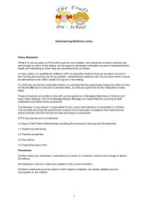 Administering Medicines Policy - The Croft Pre