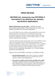 DECTRIS Ltd. announces new MYTHEN2 X microstrip X