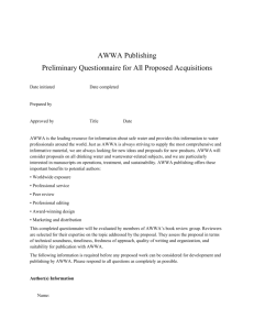 AWWA Publishing Preliminary Questionnaire for All Proposed