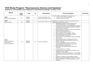 PhD Study Program “Neurosensory Science and Systems”