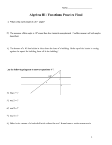 Algebra III / Functions Practice Final