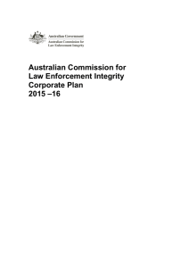 ACLEI Corporate plan 2015-16 - Australian Commission for Law