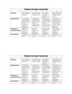 vocabulary foldable scoring guide