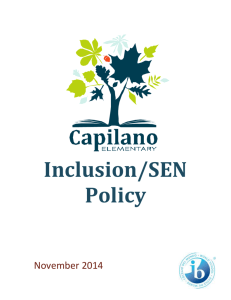 November 2014 The Capilano Elementary Inclusion/SEN Policy