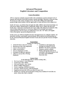 Advanced Placement English Literature and Composition