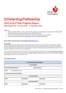 Fellowship or Scholarship Progress Report