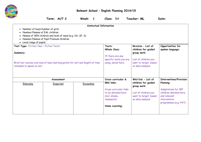 Teacher`s Plan Week 1