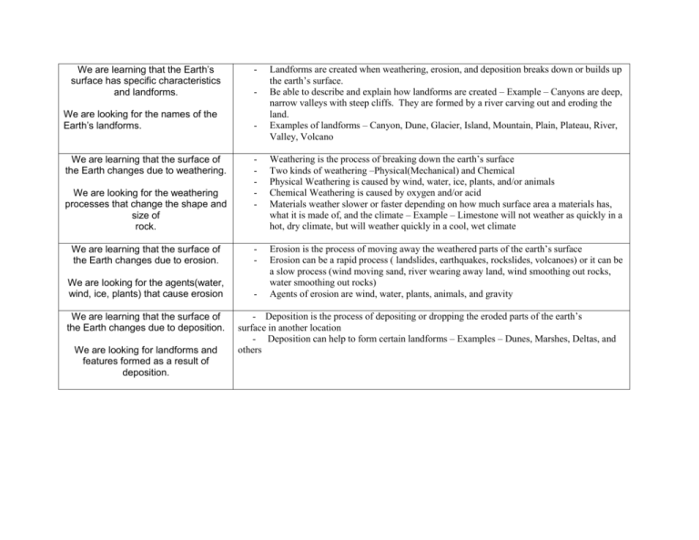 processes-that-shape-the-earth-study-guide