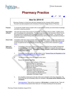 Pharmacy Practice Event Guidelines