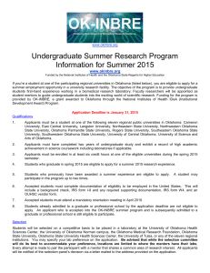 Undergraduate Summer Research Program Information for Summer