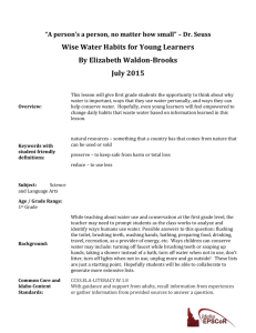 Wise Water Habits Lesson Plan by Liz Brooks