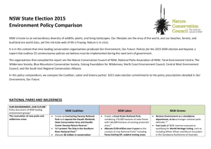 Environment Policy Comparison - Nature Conservation Council of
