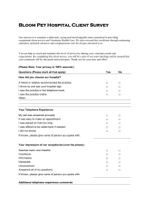 Bloom Pet Hospital Client Survey