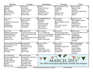 March 2015 activity calendar
