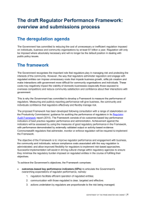 Regulator Performance Framework