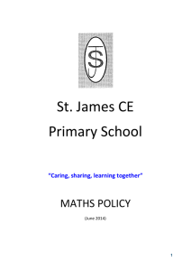 Maths Policy - St James CE Primary School, Farnworth