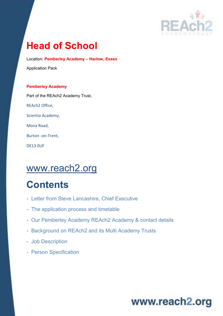 Reach2 Academy Trust >> Letter From Steve Lancashire Chief Executive Reach2 Reach2 Academy Trust >> Letter From Steve Lancashire Chief Executive Reach2