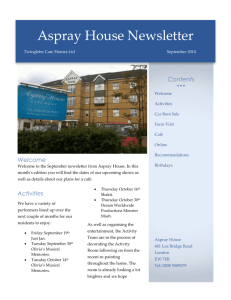 Aspray House Newsletter