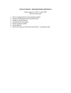 Faculty Senate - Organizational Meeting IV Friday, August 21, 2015