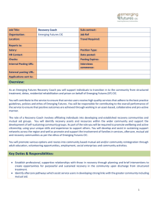 Job Specification for Recovery Coach