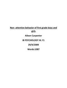 non-attentive behavior of first grade boys and girls